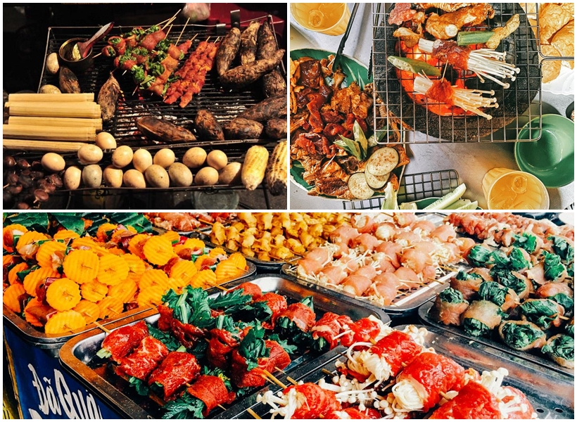 Đồ nướng ăn đêm tại các đường phố Sapa - Tour Tây Bắc 5n4d Tết